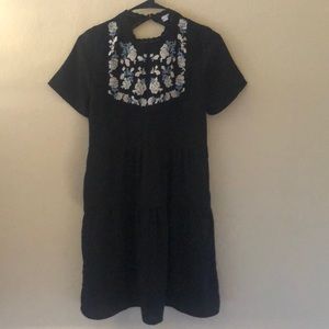 Black dress with a flower design